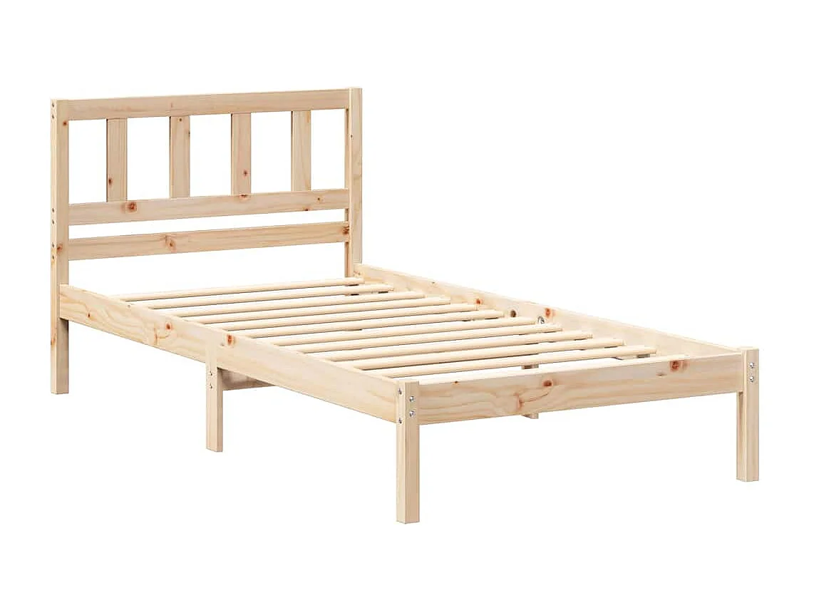 Lit simple | Lit adulte, enfant | Cadre de lit Marron 100x200 cm Bois massif en pin