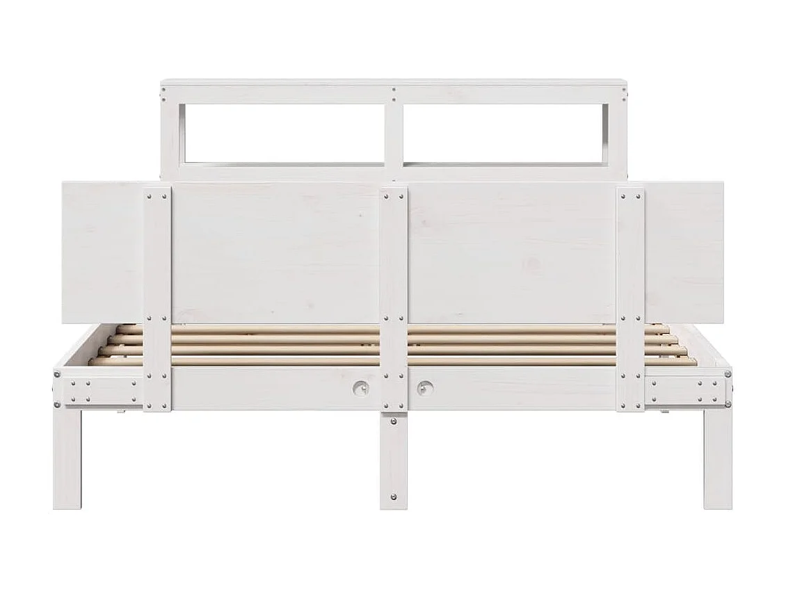 Letto per adulti | Letto singolo | Giroletto con Testiera senza Materasso Bianco 120x200 cm