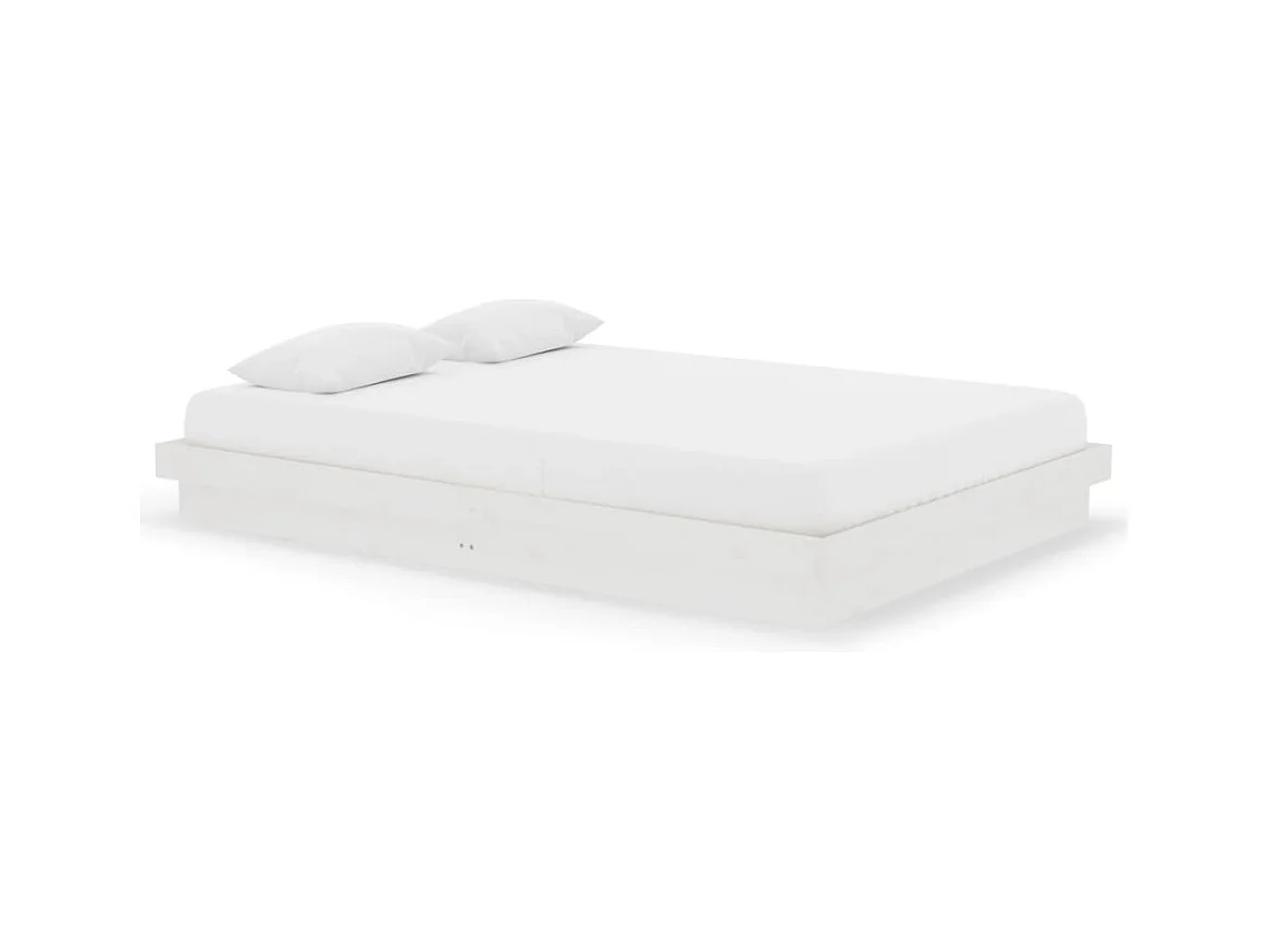 Letto per adulti | Letto matrimoniale | Giroletto Bianco in Legno Massello 140x200 cm