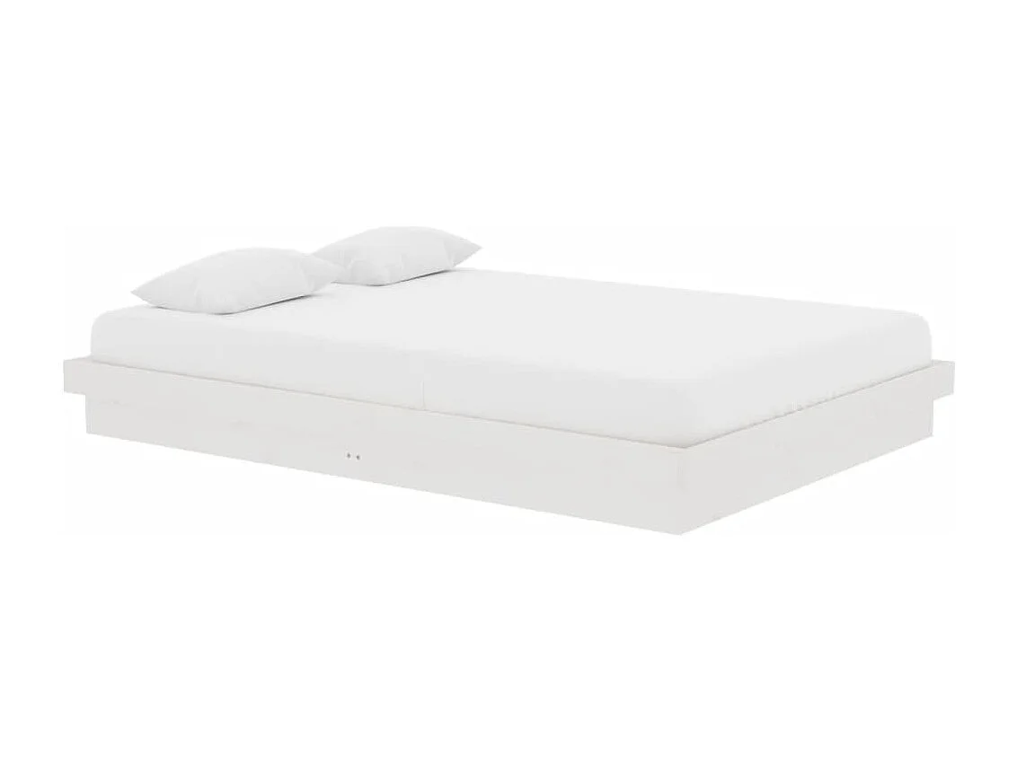 Letto per adulti | Letto matrimoniale | Giroletto Bianco in Legno Massello 140x200 cm