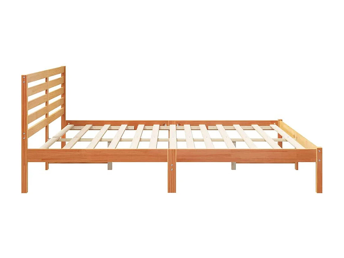 Lit double | Lit adulte | Cadre de lit Marron cire 180x200 cm Bois massif en pin