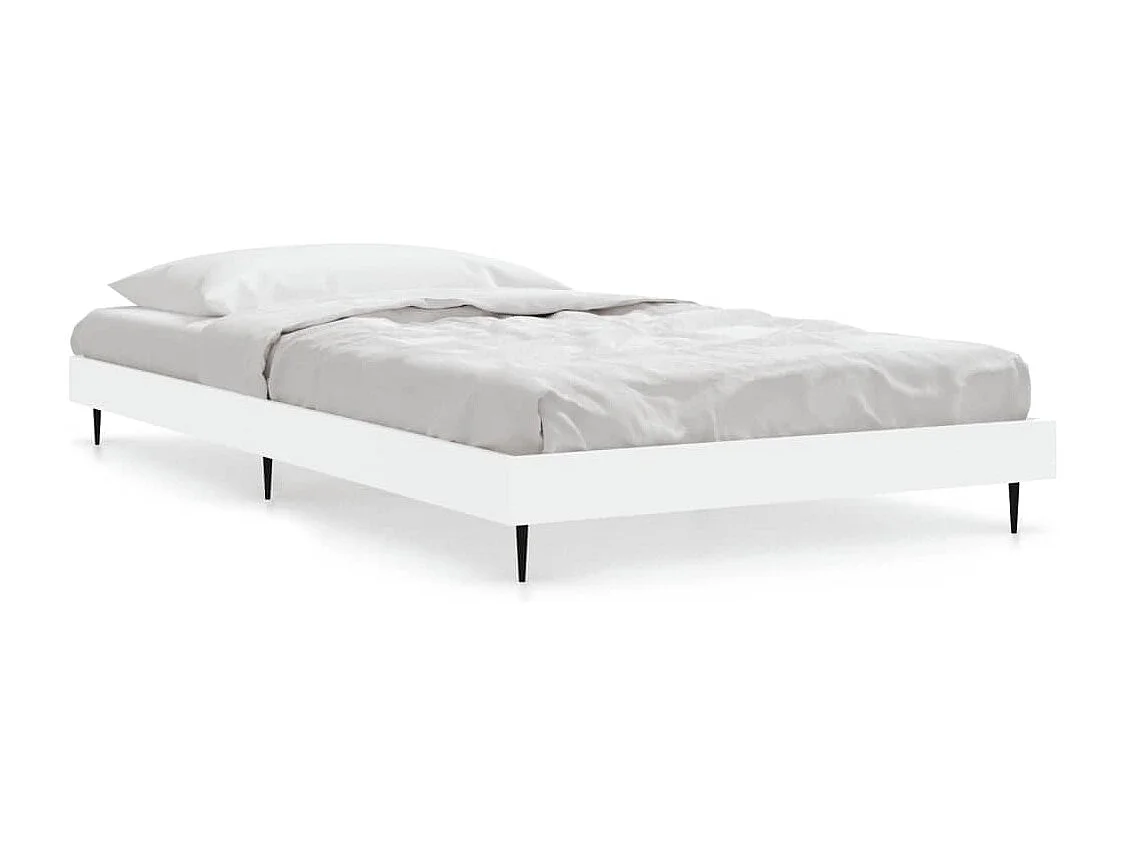 Lit simple | Lit adulte, enfant | Cadre de lit blanc 90x200 cm bois d'ingénierie