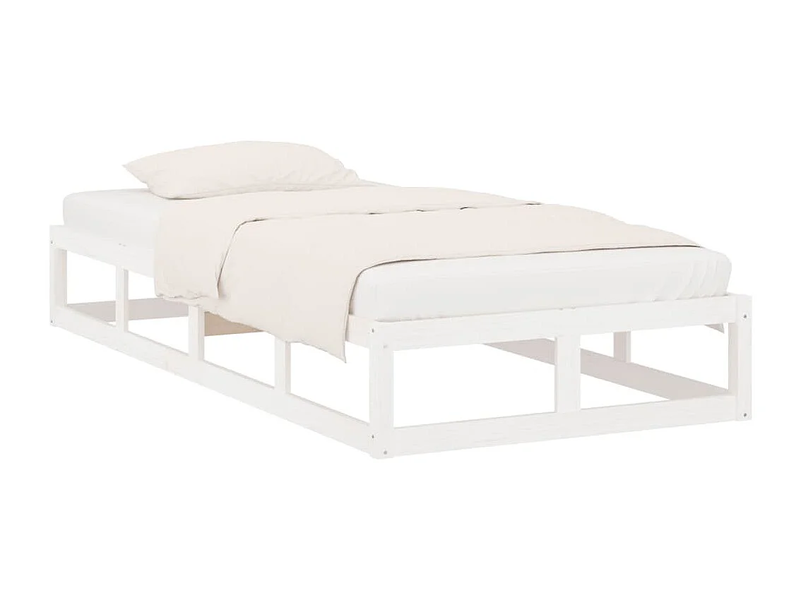 Lit simple | Lit adulte, enfant | Cadre de lit blanc 90x200 cm bois massif