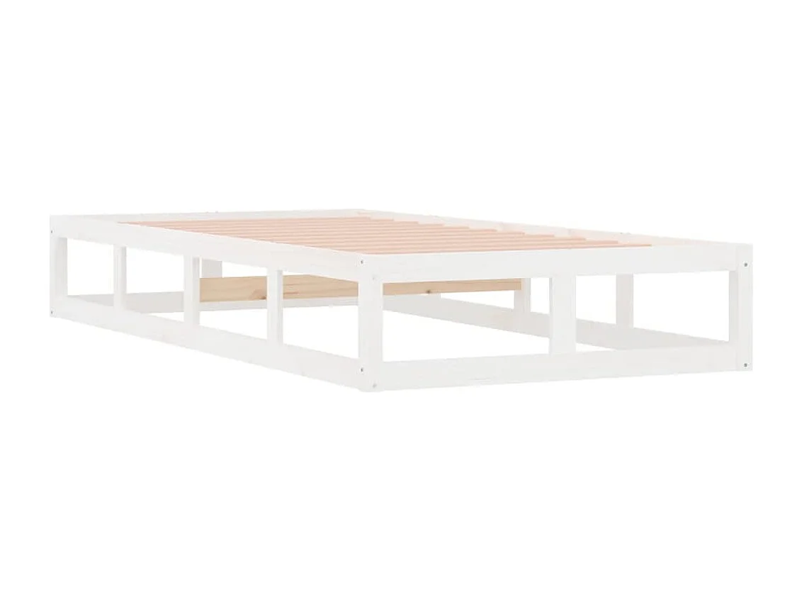 Lit simple | Lit adulte, enfant | Cadre de lit blanc 90x200 cm bois massif