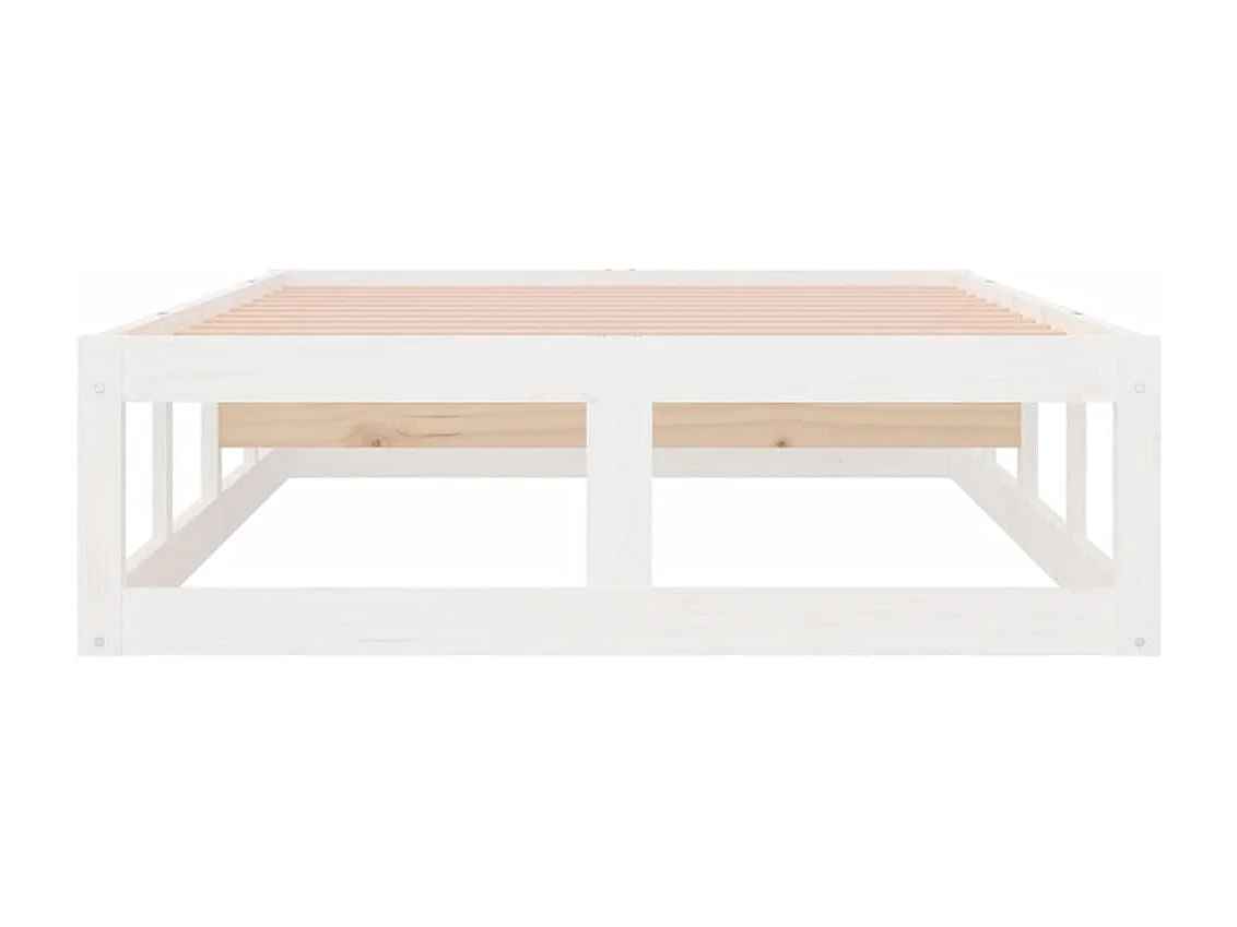 Lit simple | Lit adulte, enfant | Cadre de lit blanc 90x200 cm bois massif