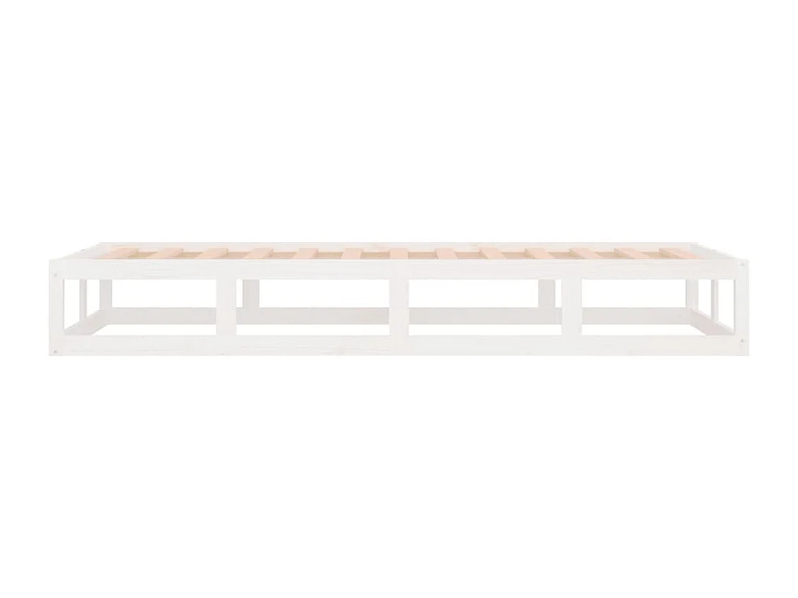 Lit simple | Lit adulte, enfant | Cadre de lit blanc 90x200 cm bois massif