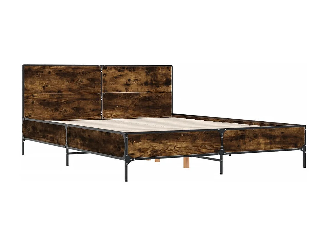 Lit double | Lit adulte | Cadre de lit chêne fumé 160x200 cm