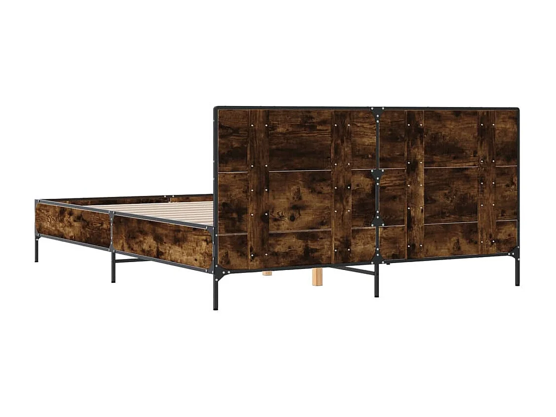 Lit double | Lit adulte | Cadre de lit chêne fumé 160x200 cm