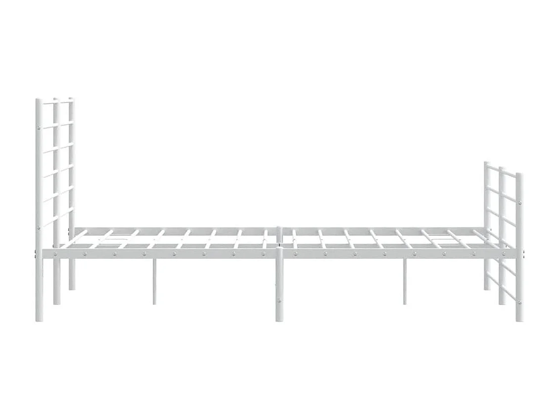 Lit simple | Lit adulte, enfant | Cadre de lit métal et pied de lit blanc 120x200 cm