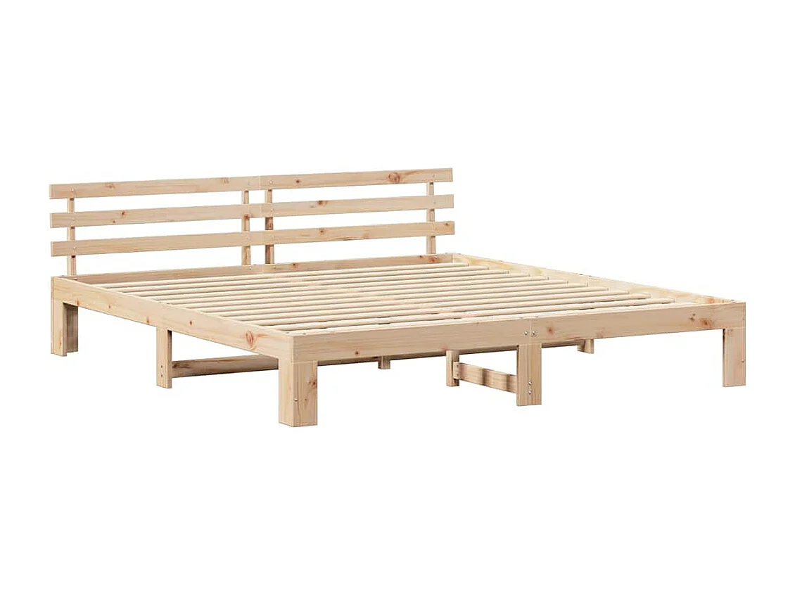 Lit double | Lit adulte | Cadre de lit Marron 200x200 cm Bois de pin massif