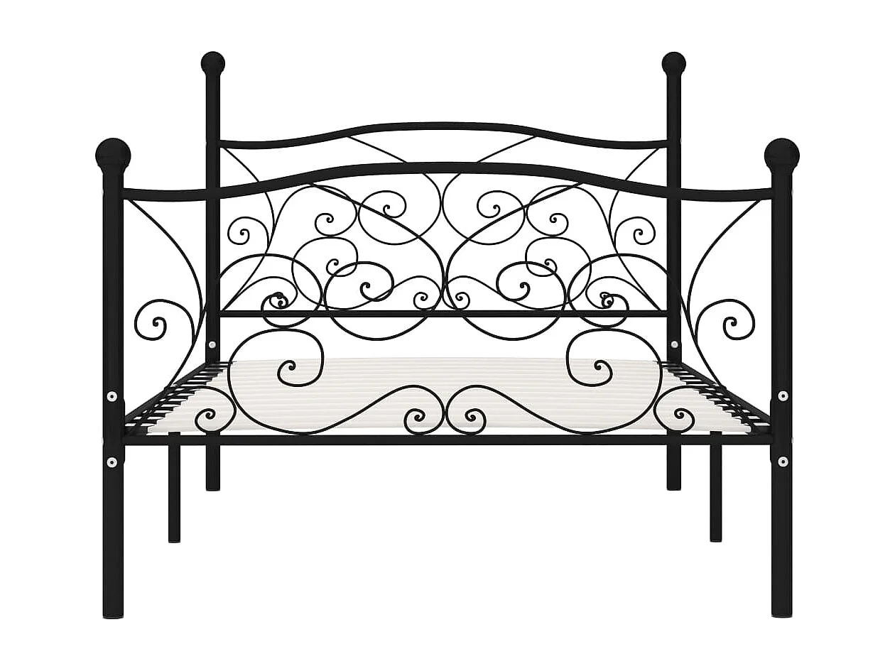 Lit simple | Lit adulte, enfant | Cadre de lit avec sommier à lattes métal 90x200 cm