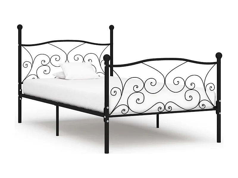 Lit simple | Lit adulte, enfant | Cadre de lit avec sommier à lattes métal 90x200 cm