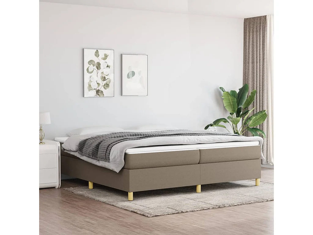 Lit double | Lit adulte | Cadre de lit taupe 200x200 cm tissu