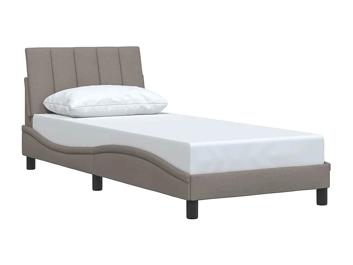 Lit simple | Lit adulte, enfant | Cadre de lit taupe 90x200 cm tissu