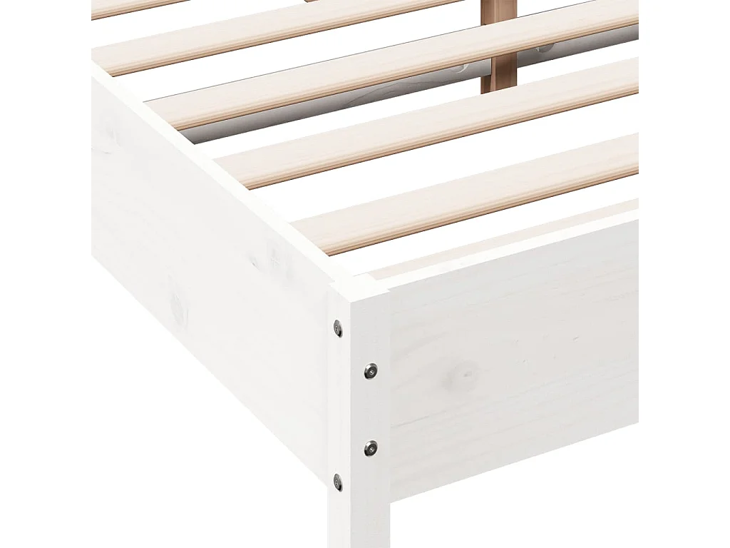 Lit double | Lit adulte | Cadre de lit blanc 150x200 cm bois de pin massif