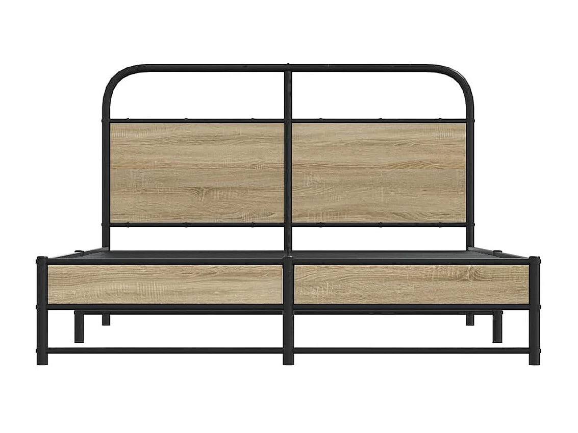 Lit simple | Lit adulte, enfant | Cadre de lit 120x200 cm chêne fumé bois ingénierie