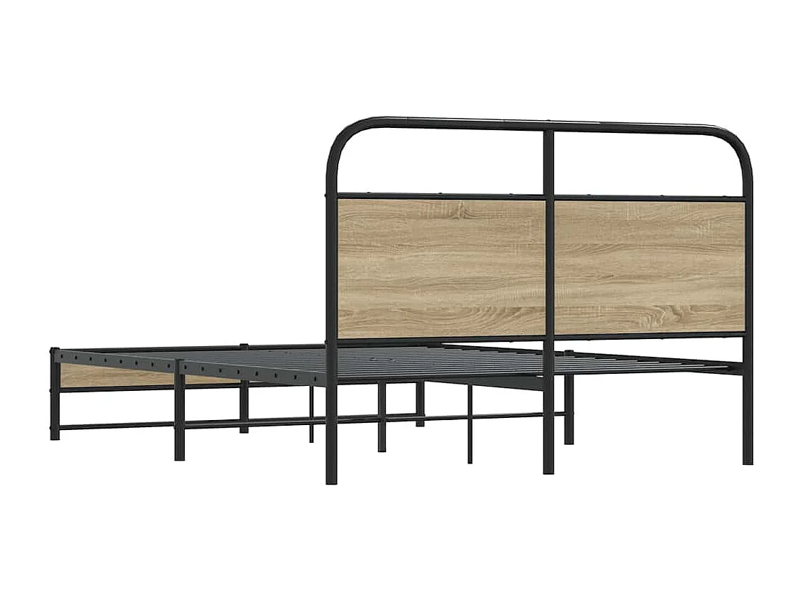 Lit simple | Lit adulte, enfant | Cadre de lit 120x200 cm chêne fumé bois ingénierie