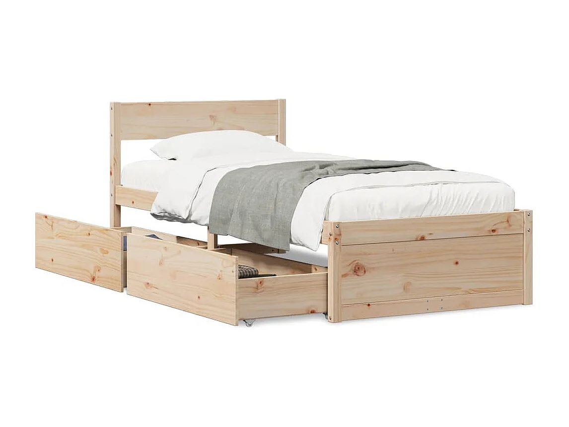 Lit simple | Lit adulte, enfant | Cadre de lit 90x190 cm bois de pin massif