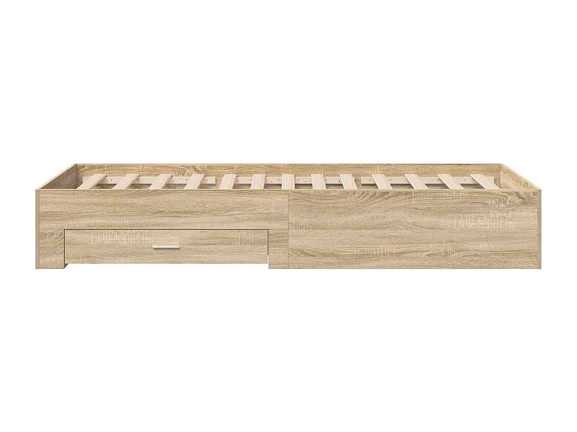 Lit simple | Lit adulte, enfant | Cadre de lit Marron 90x190 cm Bois d'ingénierie