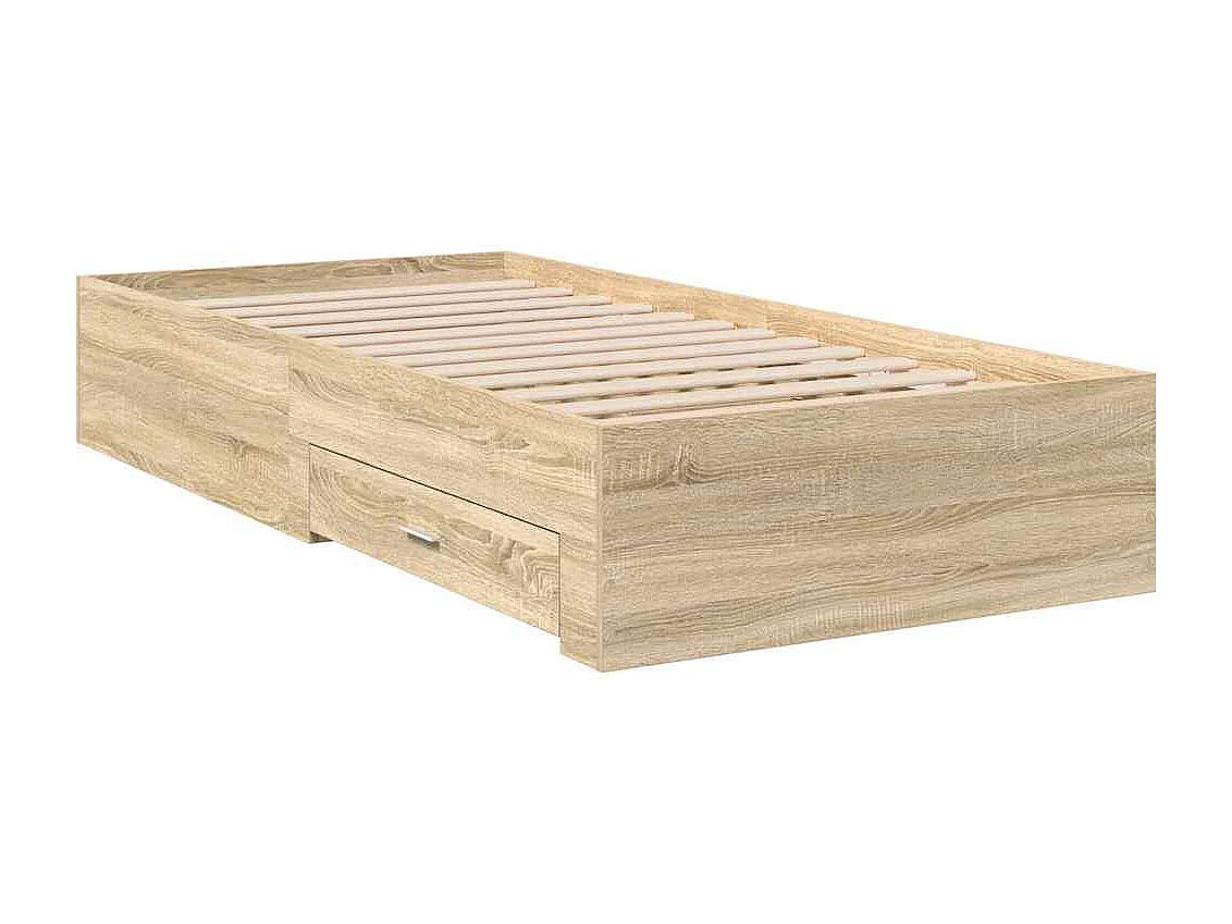 Lit simple | Lit adulte, enfant | Cadre de lit Marron 90x190 cm Bois d'ingénierie