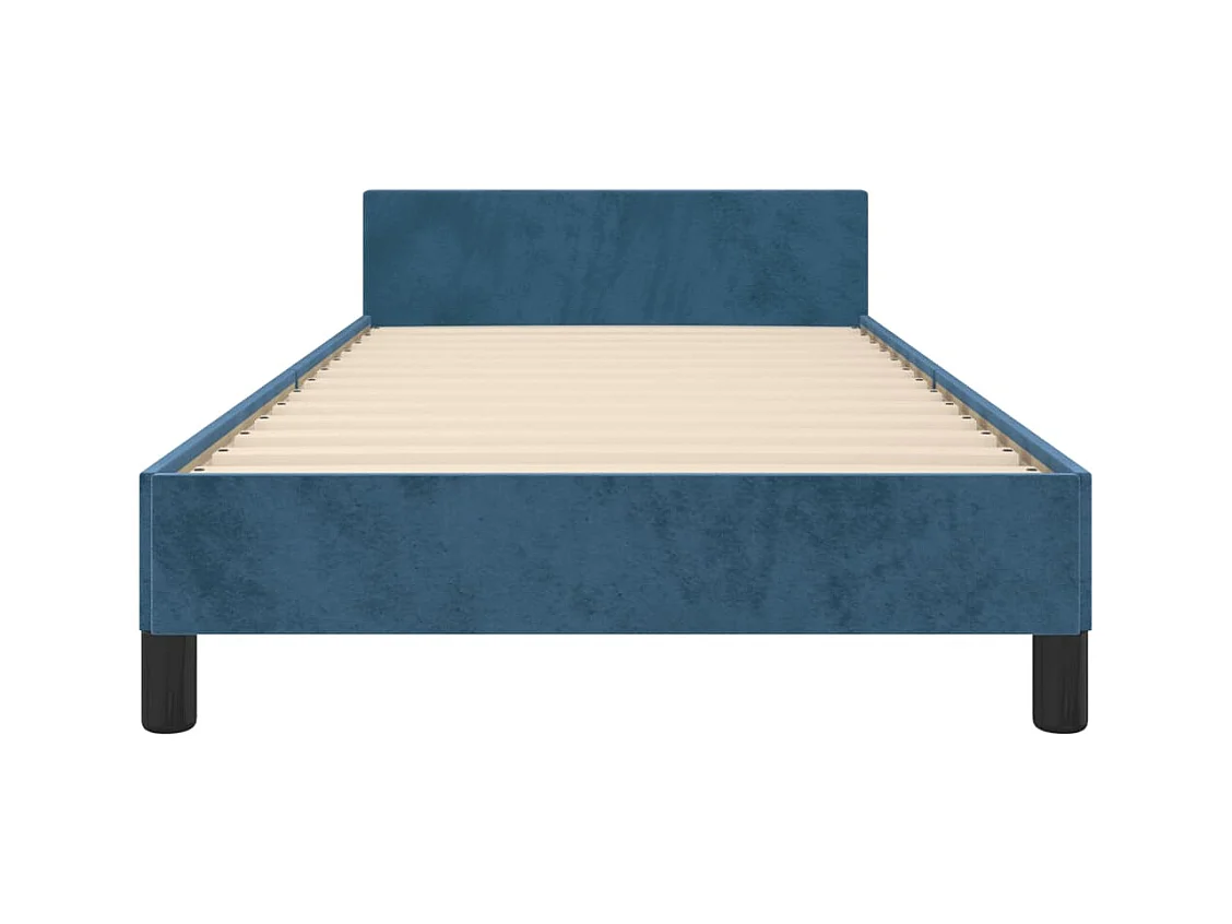 Lit simple | Lit adulte, enfant | Cadre de lit bleu foncé 80x200 cm velours