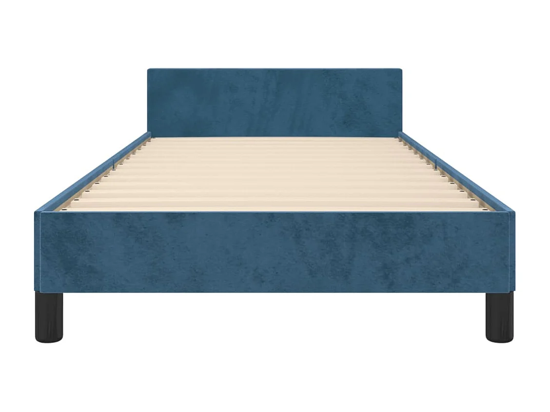 Lit simple | Lit adulte, enfant | Cadre de lit bleu foncé 80x200 cm velours