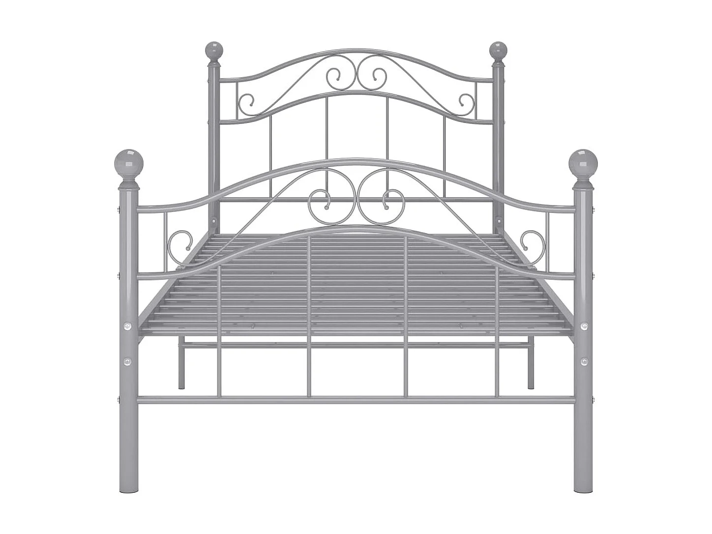 Lit simple | Lit adulte, enfant | Cadre de lit gris métal 90x200 cm