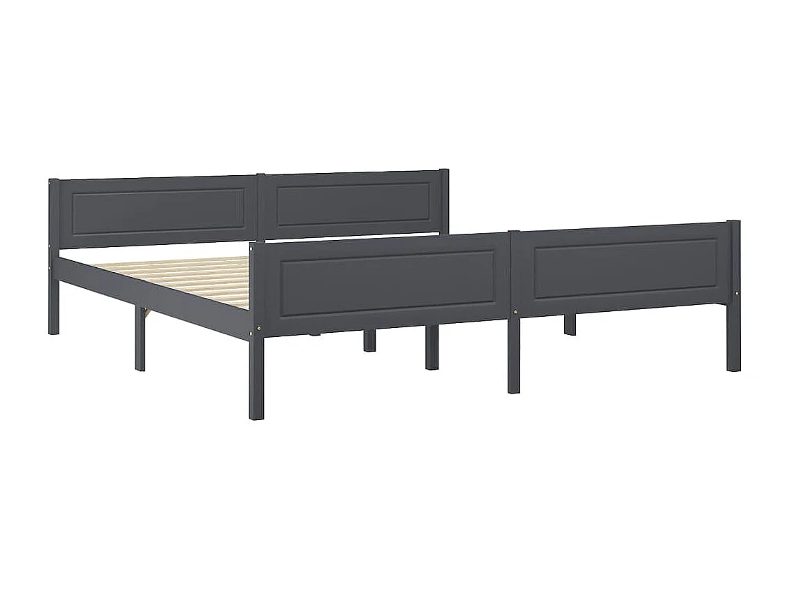 Lit double | Lit adulte | Cadre de lit bois massif de pin gris 180x200 cm