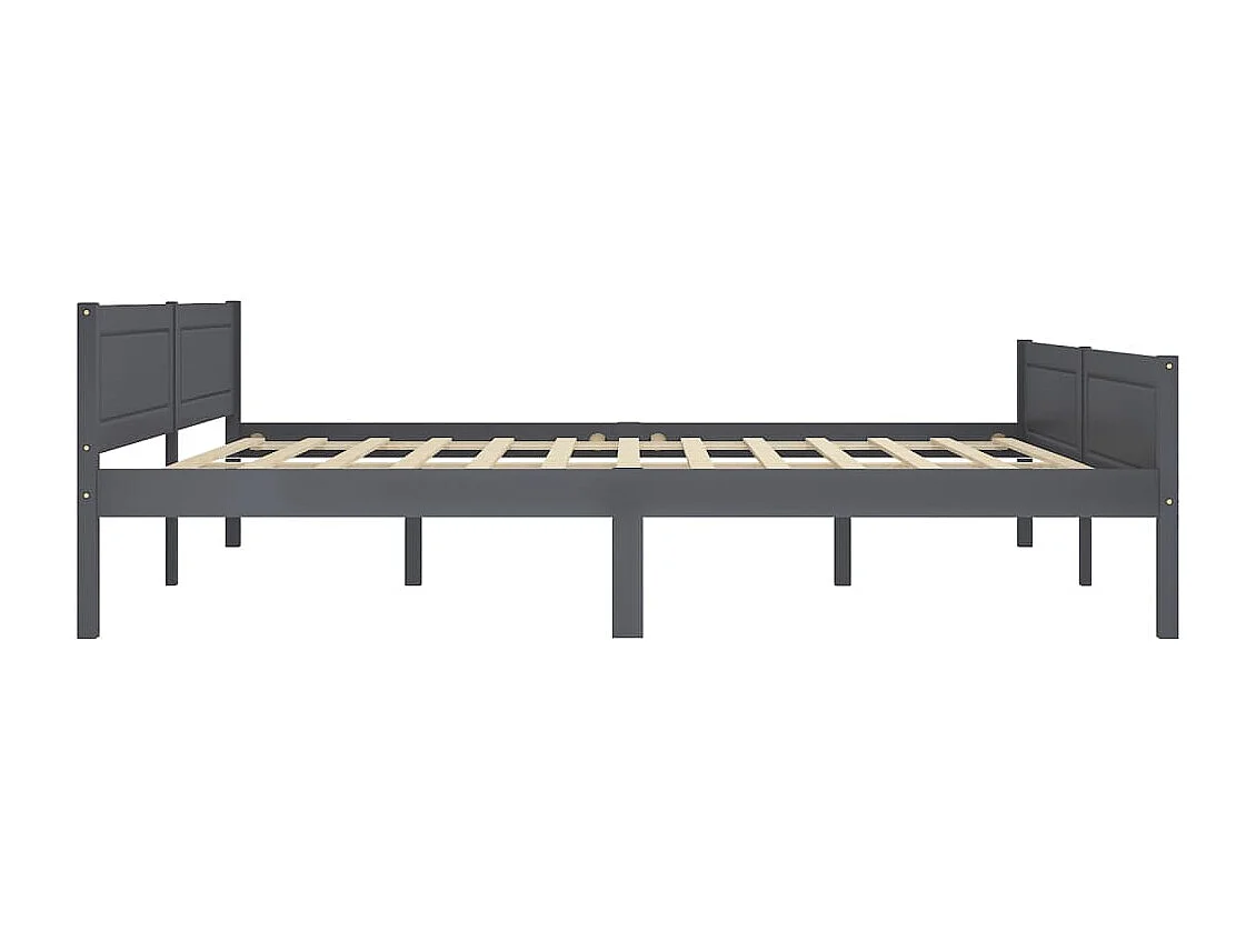 Lit double | Lit adulte | Cadre de lit bois massif de pin gris 180x200 cm