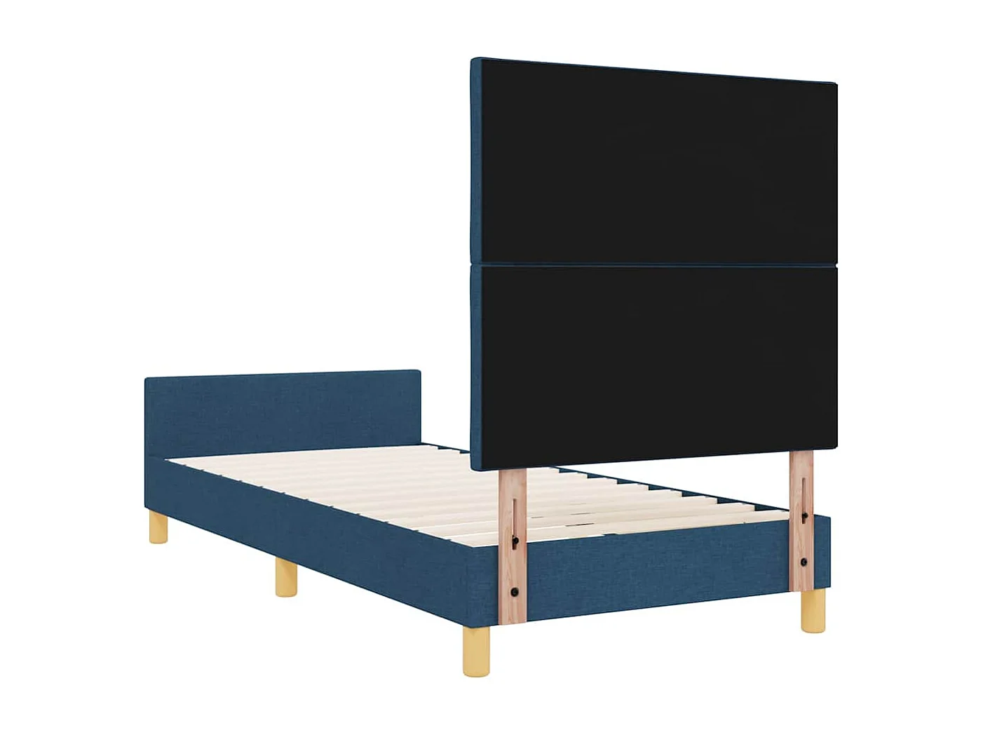 Lit simple | Lit adulte, enfant | Cadre de lit avec tête de lit Bleu 100x200 cm tissu