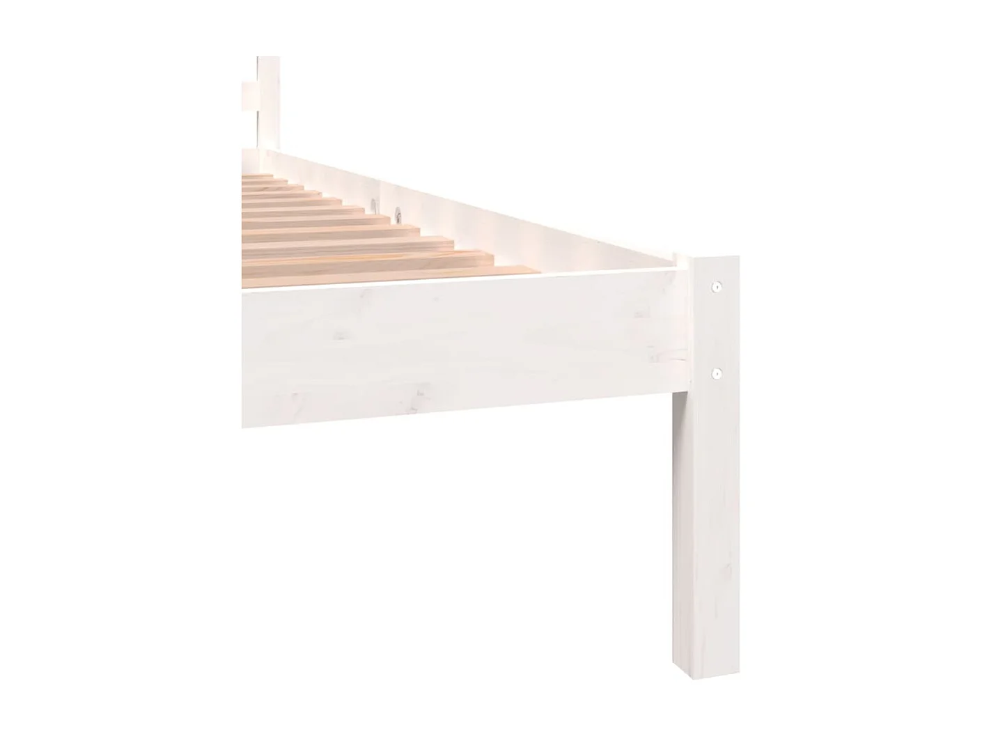 Lit double | Lit adulte | Cadre de lit bois de pin massif 140x190 cm blanc