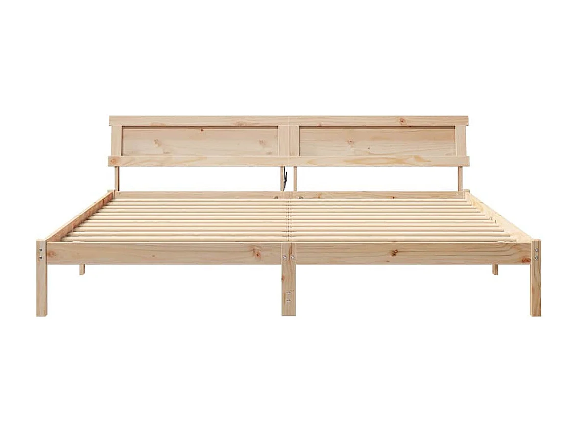 Lit double | Lit adulte | Cadre de lit Marron 180x200 cm Bois massif en pin