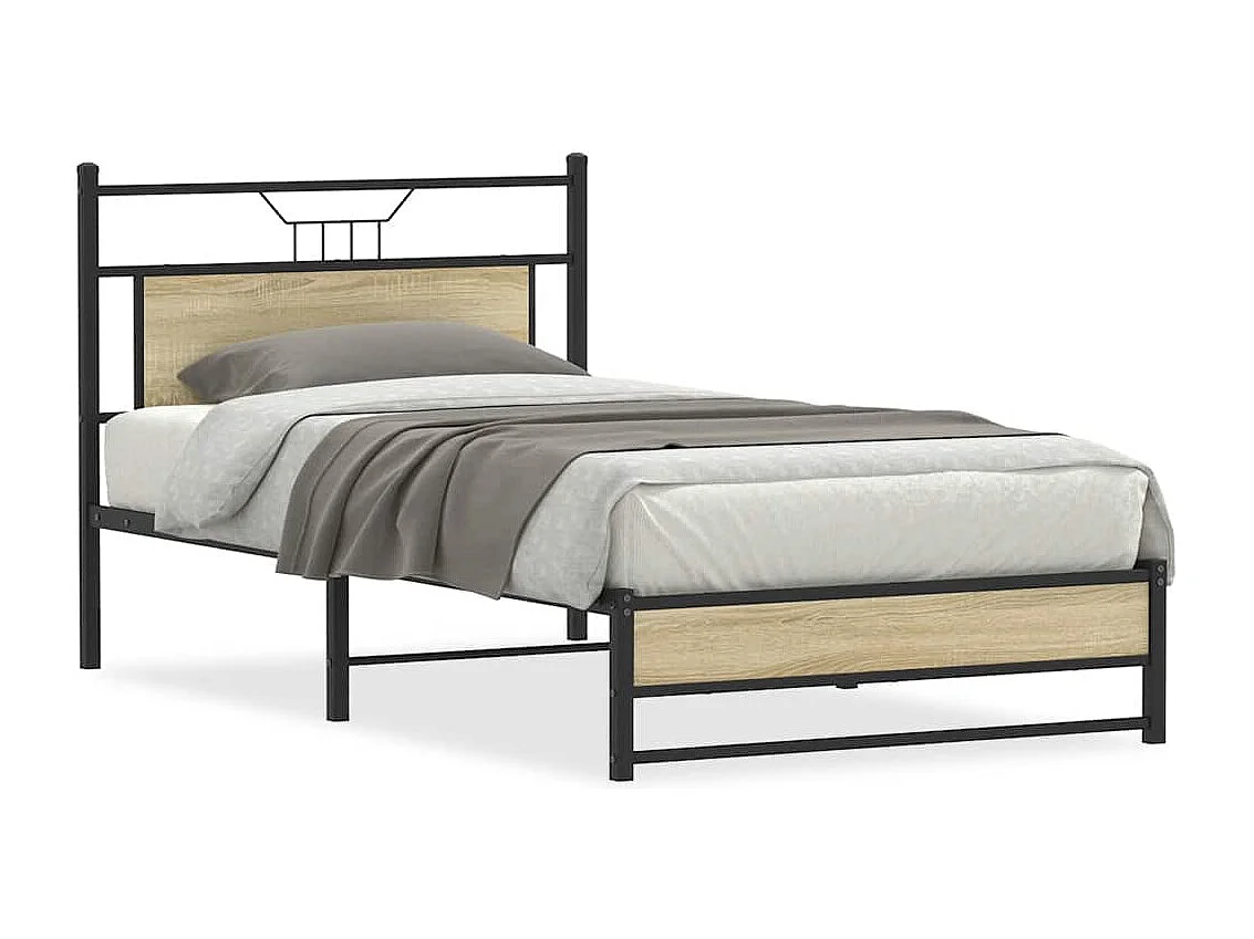 Lit simple | Lit adulte, enfant | Cadre de lit chêne sonoma 107x203 cm