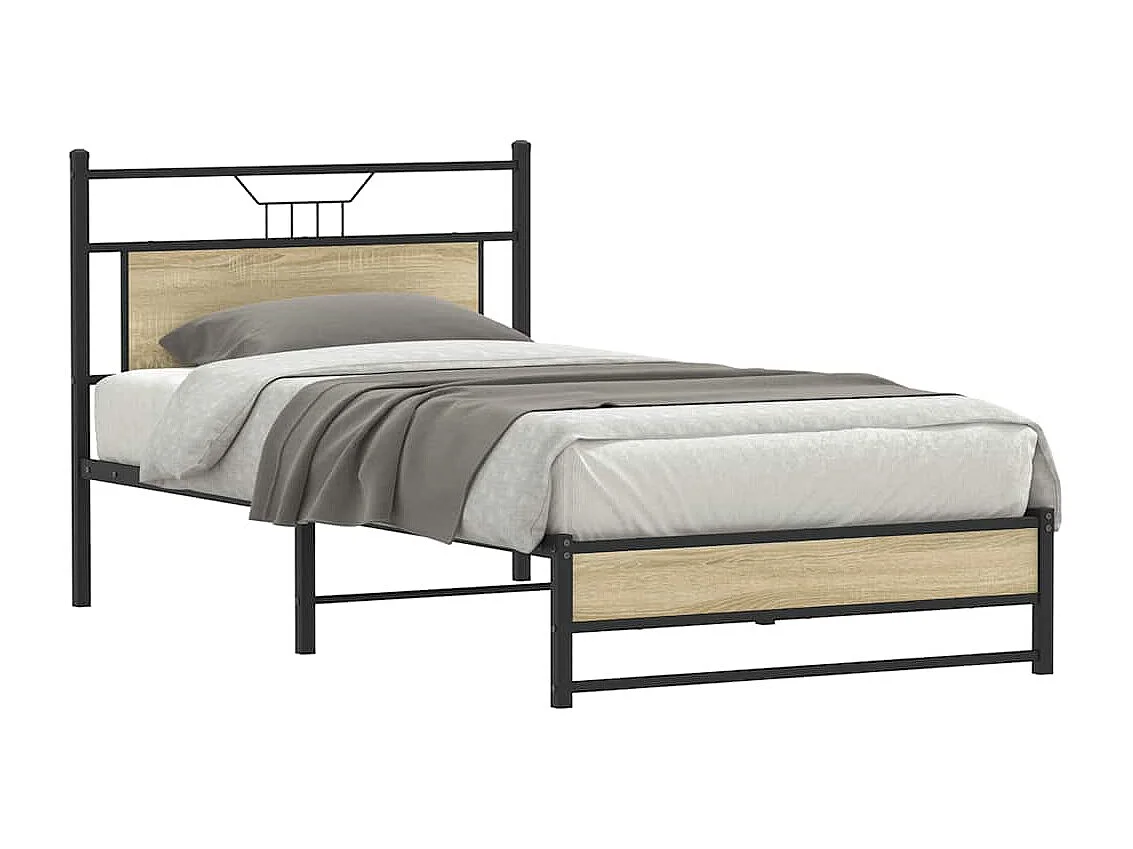 Lit simple | Lit adulte, enfant | Cadre de lit chêne sonoma 107x203 cm