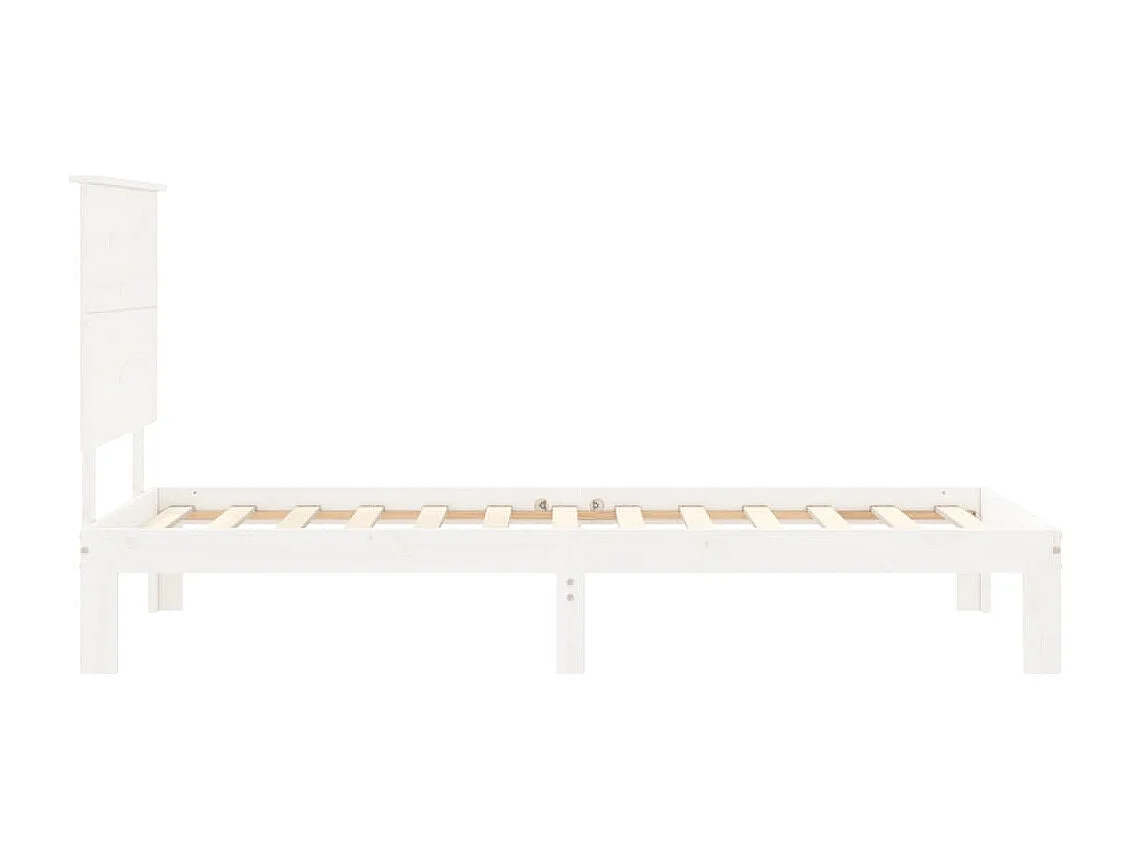 Lit simple | Lit adulte, enfant | Cadre de lit blanc 90x200 cm bois de pin massif