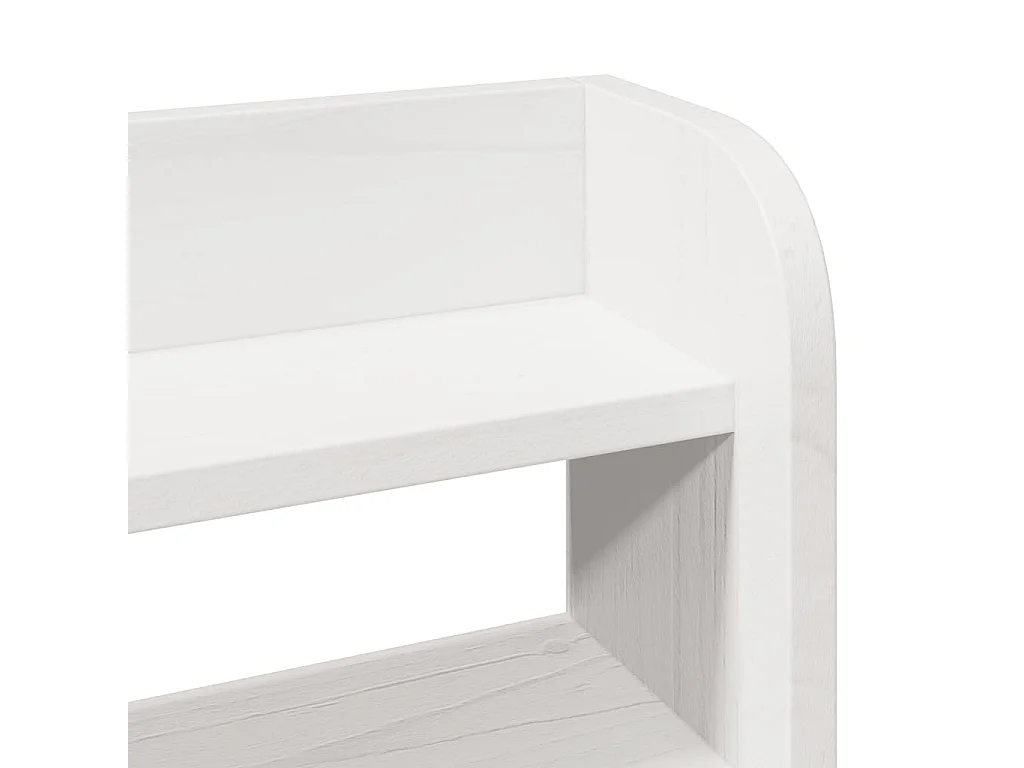 Letto per adulti | Letto singolo | Giroletto con Testiera Bianco 75x190 cm Legno Massello di Pino