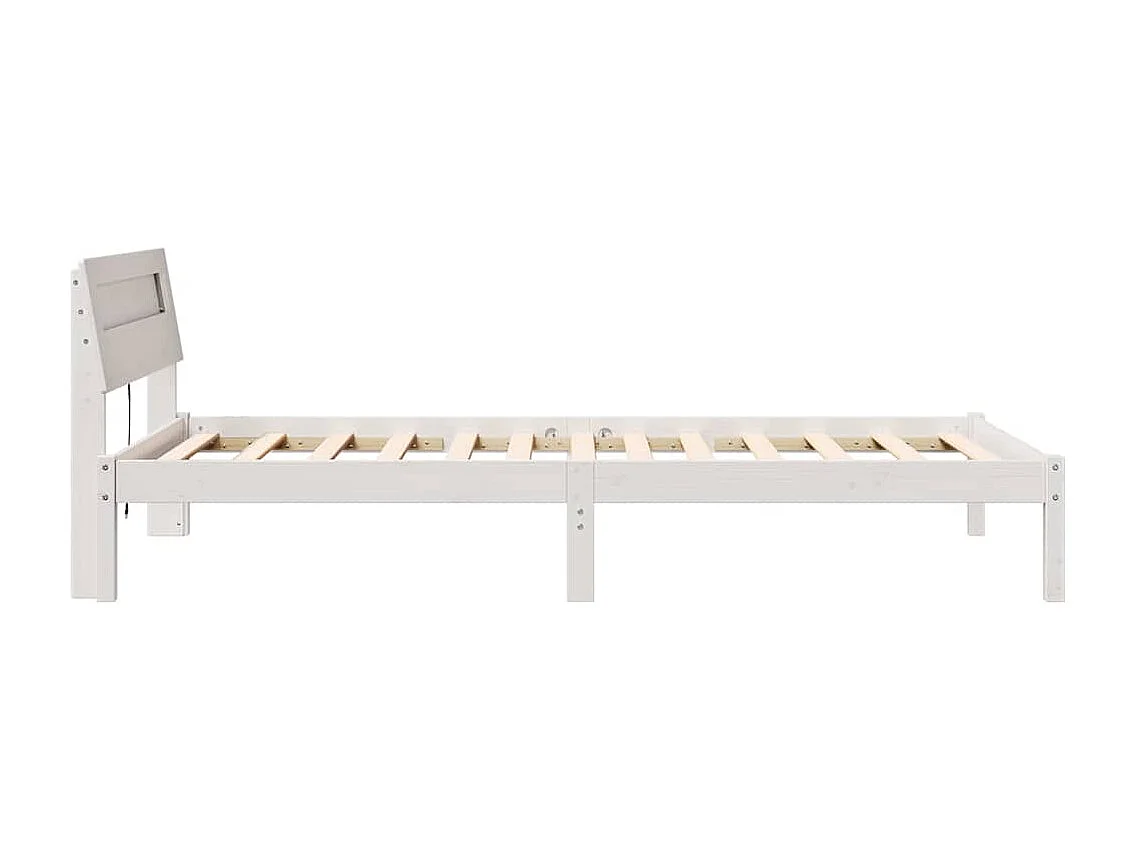 Lit simple | Lit adulte, enfant | Cadre de lit Blanc 100x200 cm Bois massif en pin
