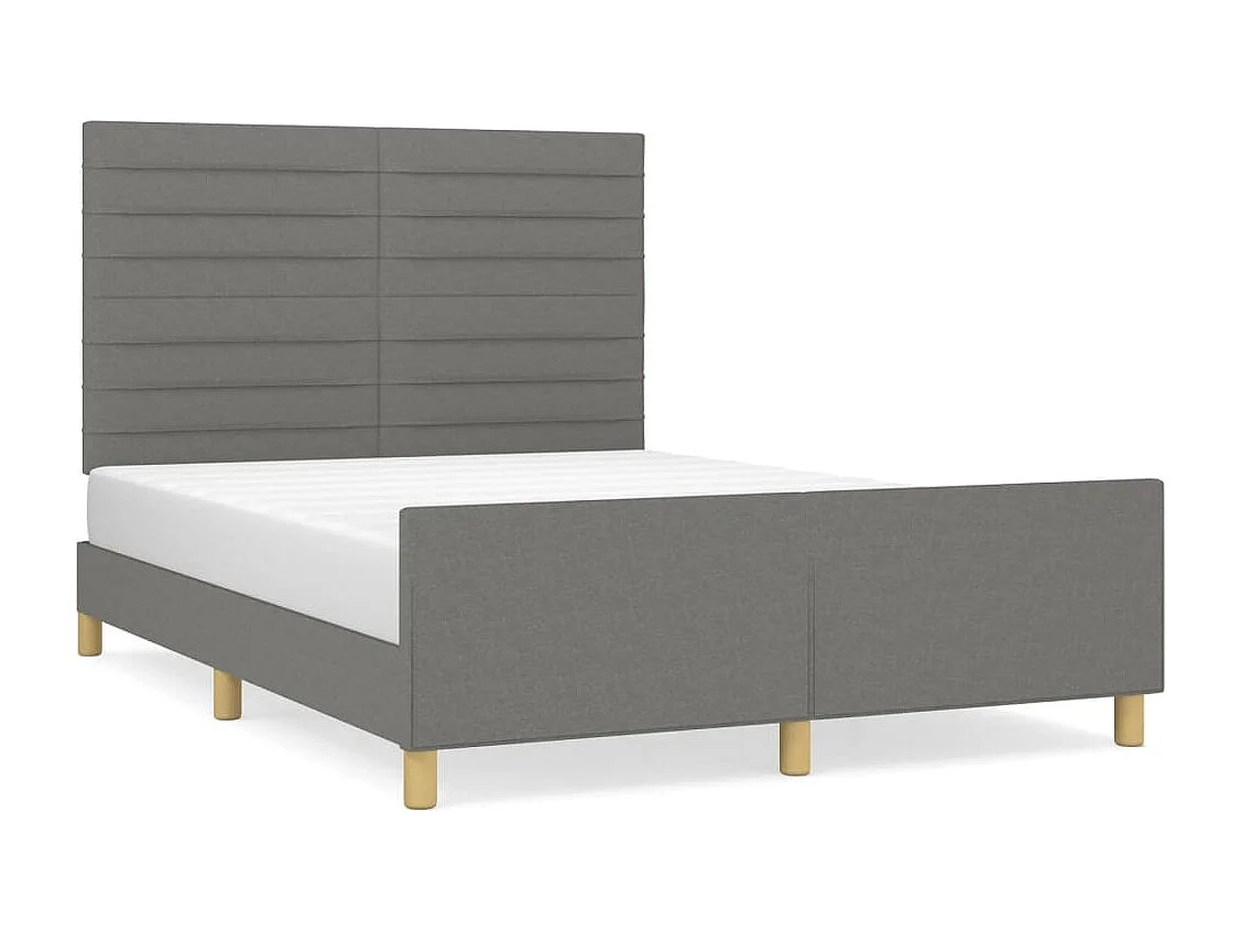 Lit double | Lit adulte | Cadre de lit gris foncé 140x200 cm tissu