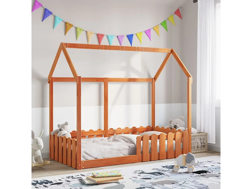 Lit simple | Lit enfant | Cadre de lit d'enfants forme de maison 80x160 cm
