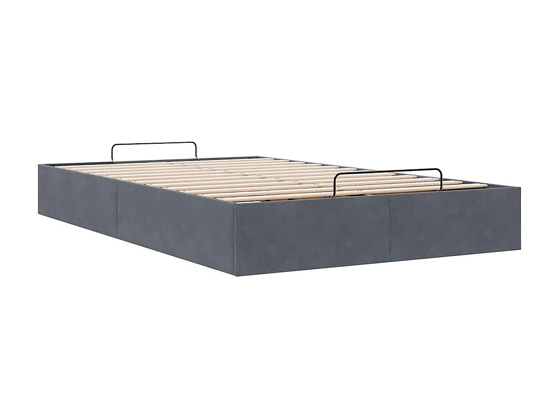 Lit simple | Lit adulte, enfant | Cadre de lit ottoman gris foncé 120x190 cm velours