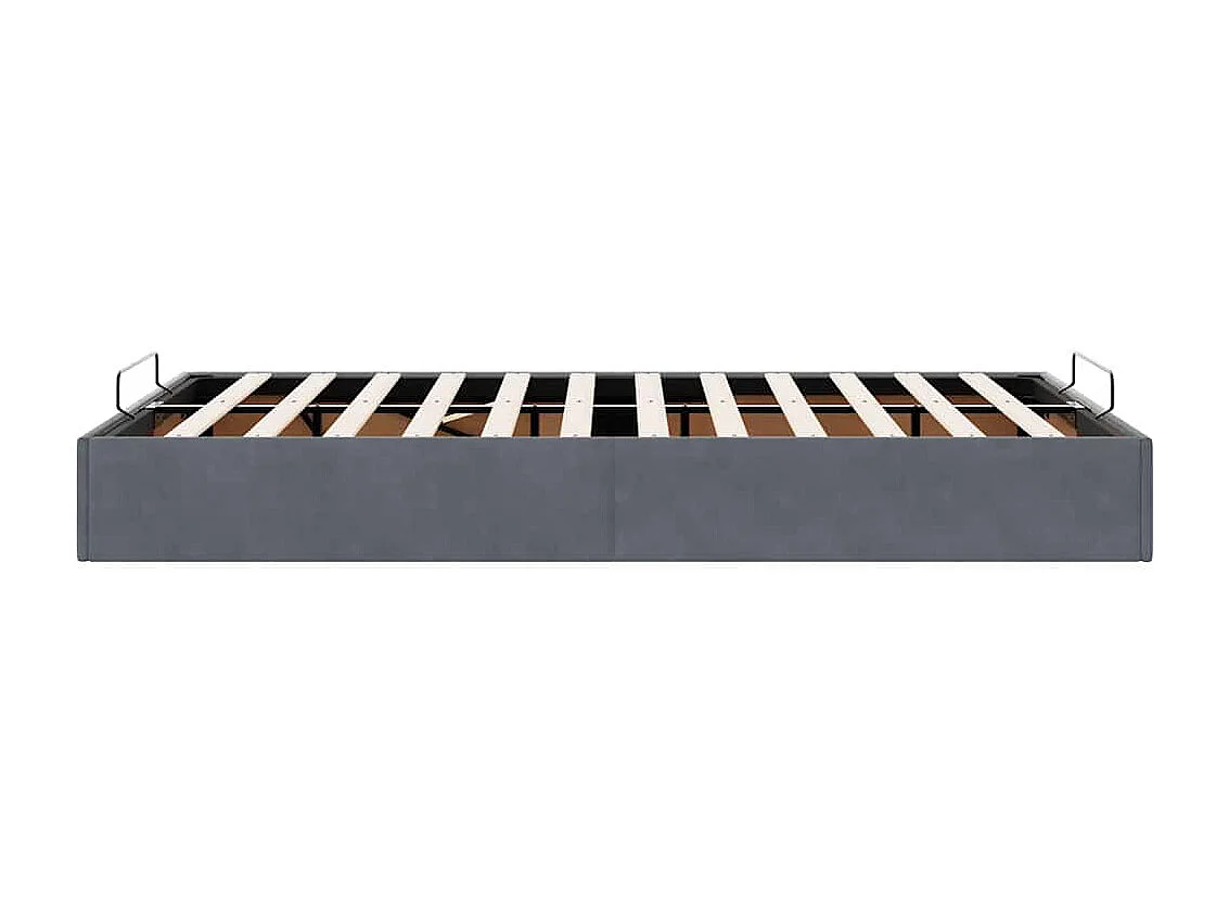 Lit simple | Lit adulte, enfant | Cadre de lit ottoman gris foncé 120x190 cm velours