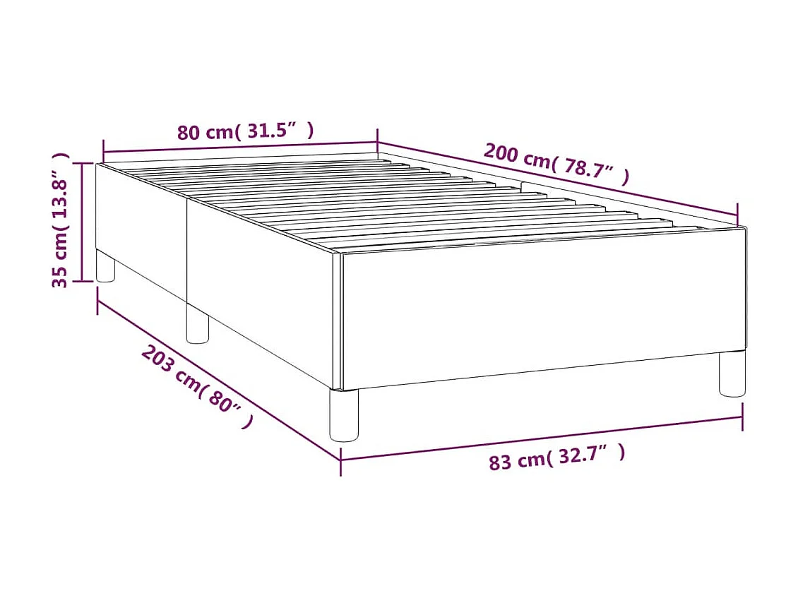 Lit simple | Lit adulte, enfant | Cadre de lit gris clair 80x200 cm tissu