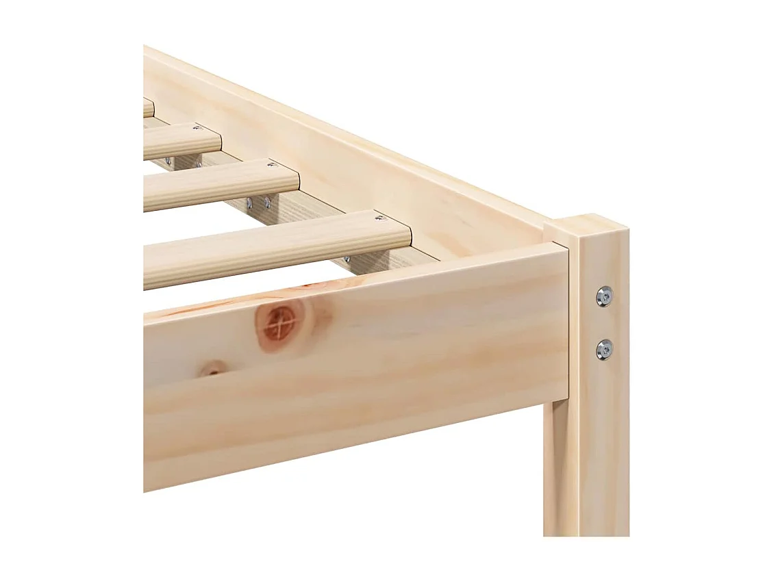 Lit simple | Lit adulte, enfant | Cadre de lit Marron 90x200 cm Bois massif en pin