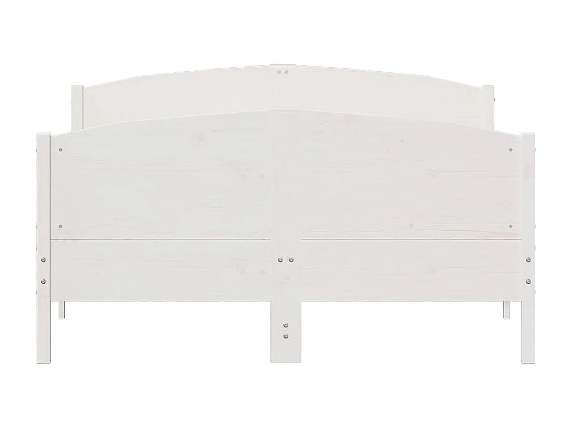 Lit simple | Lit adulte, enfant | Cadre de lit blanc 120x200 cm bois de pin massif