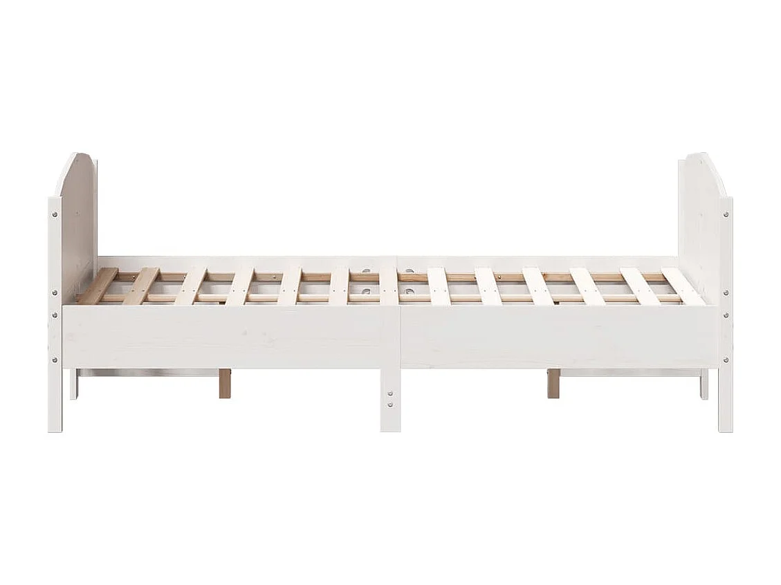 Lit simple | Lit adulte, enfant | Cadre de lit blanc 120x200 cm bois de pin massif