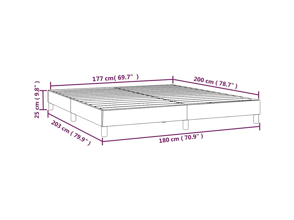 Lit double | Lit adulte | Cadre de lit bleu 180x200 cm tissu