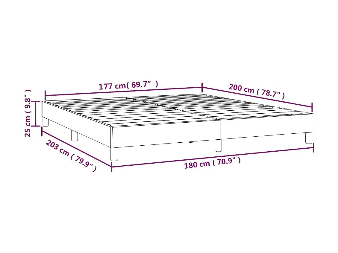 Lit double | Lit adulte | Cadre de lit bleu 180x200 cm tissu