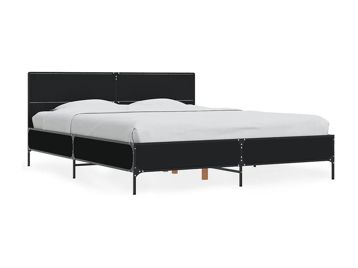 Lit double | Lit adulte | Cadre de lit noir 160x200 cm