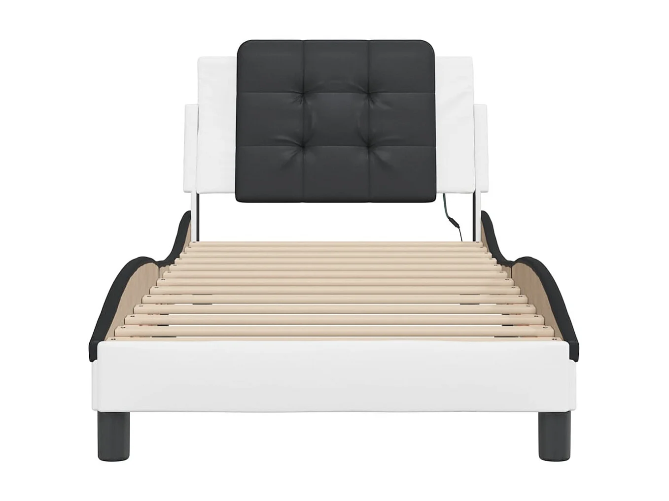 Lit simple | Lit adulte, enfant | Cadre de lit avec LED blanc et noir 80x200 cm