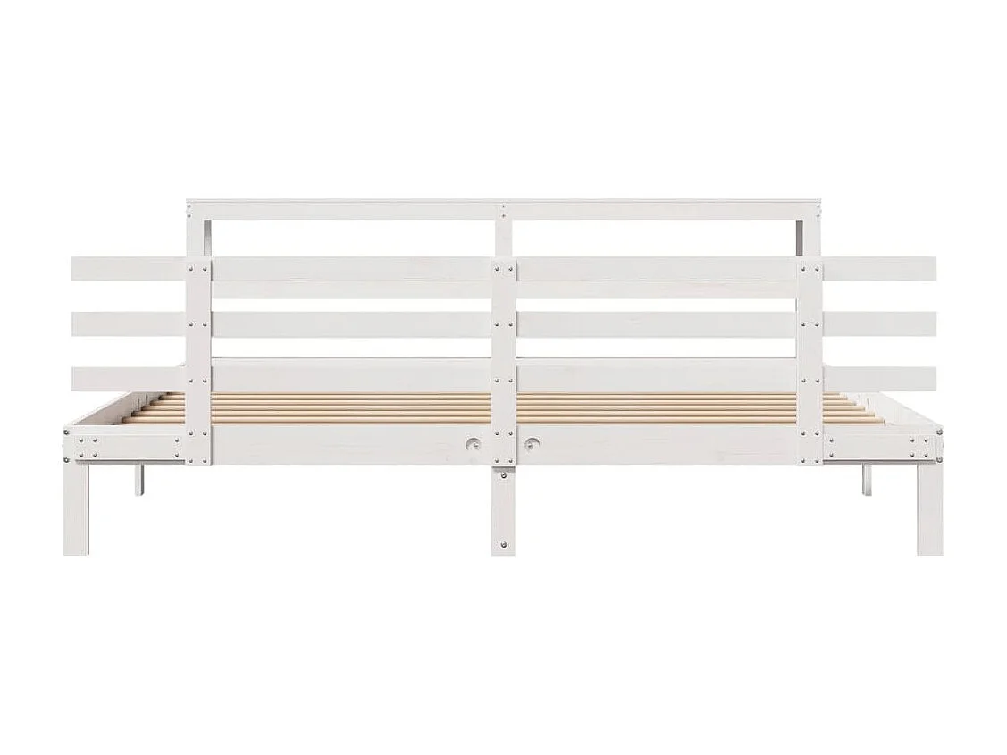 Letto per adulti | Letto matrimoniale | Giroletto con Testiera senza Materasso Bianco 180x200 cm